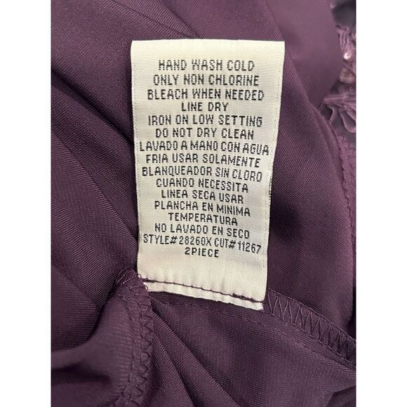 Maya Brooke 3/4 Sleeve Sequin Embroidered Jacket and Dress Eggplant Paisley - Picture 9 of 9